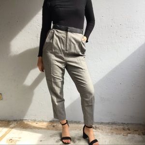 gingham high waisted trousers